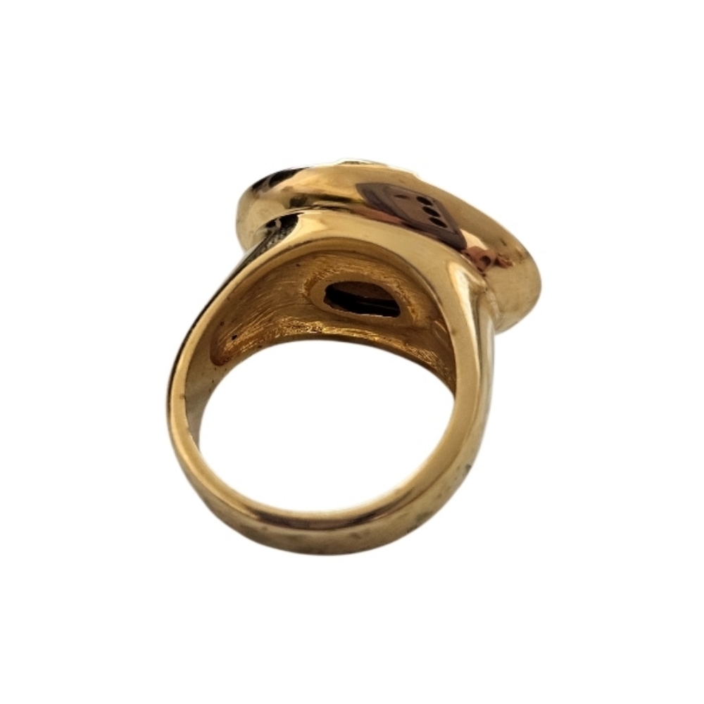Joan Rivers  Gold and Silver Oval Gemstone Ring Size 8 - Picture 4 of 10
